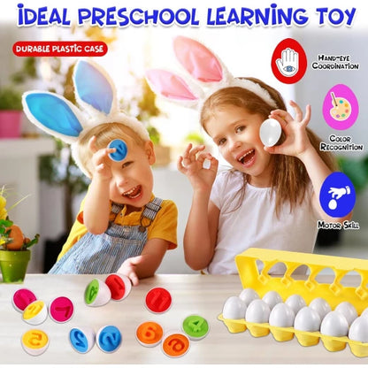 12 Pcs Montessori Kids Learning & Matching Number Eggs