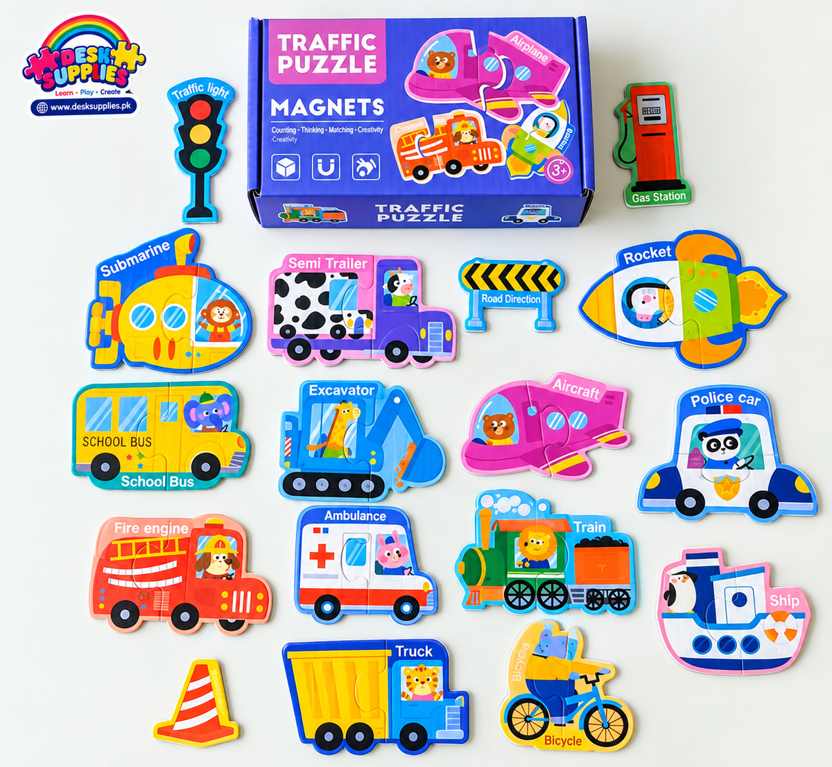 Traffic Magnetic Puzzles Playkit