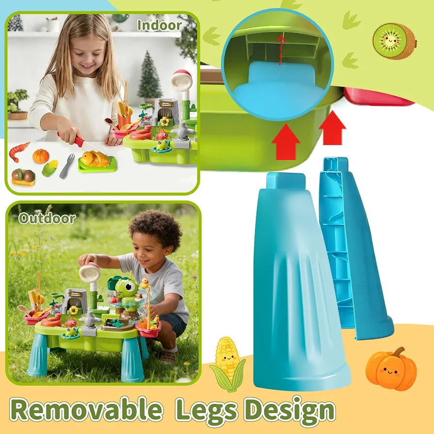 45pcs B/O Running Water Sink Dinosaur Fishing Water Park Table Games for Kids Toys