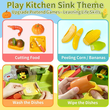 45pcs B/O Running Water Sink Dinosaur Fishing Water Park Table Games for Kids Toys