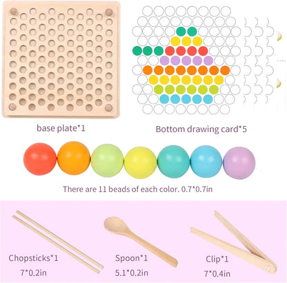 Wooden Montessori Bead Holder