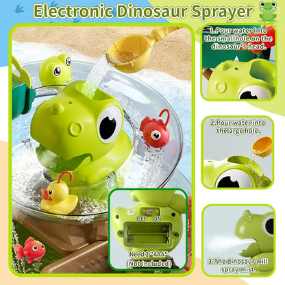 45pcs B/O Running Water Sink Dinosaur Fishing Water Park Table Games for Kids Toys