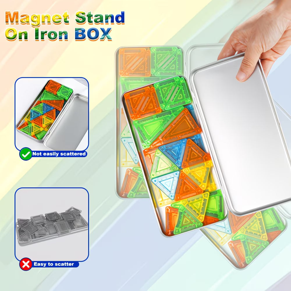 Mini Magnetic Tiles Travel Set – 26 pieces (Tin Box)