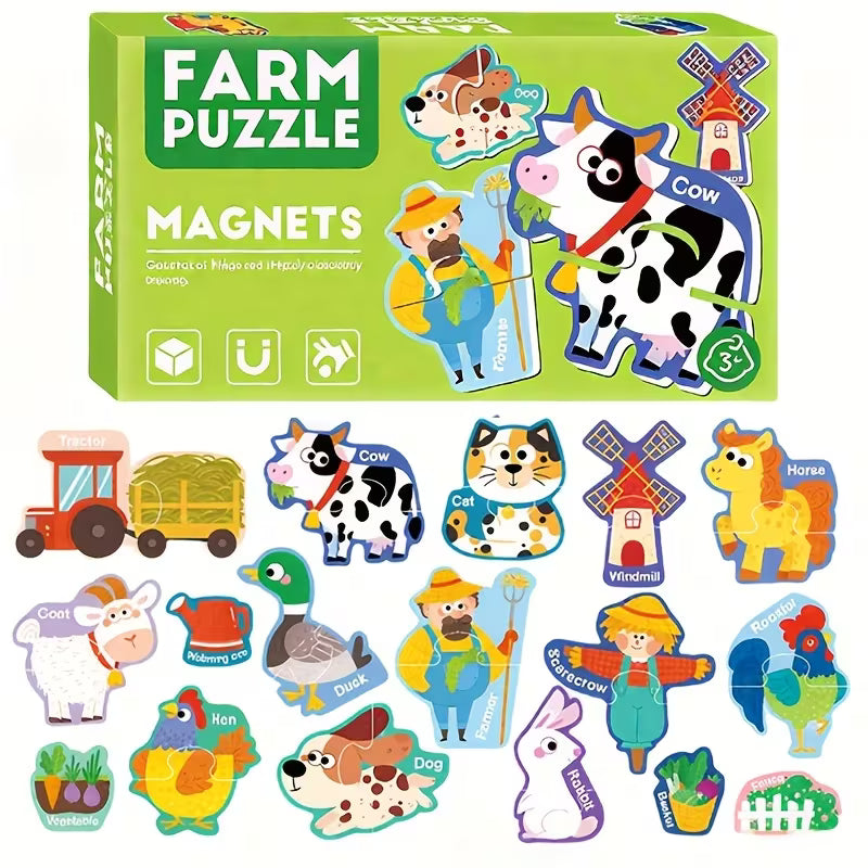 Farm Animals Magnetic Puzzles Playkit