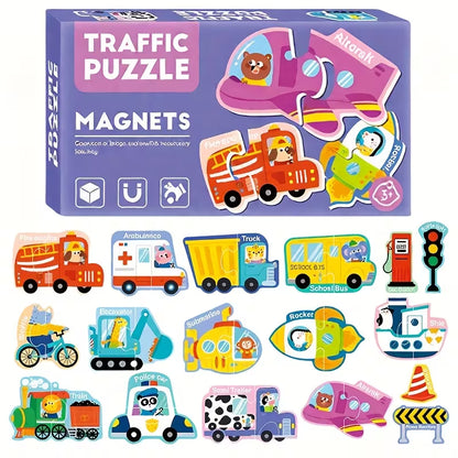 Traffic Magnetic Puzzles Playkit