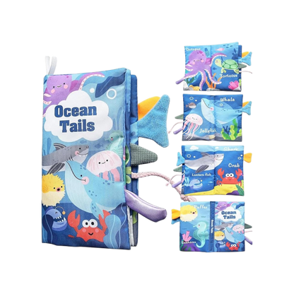 Ocean Tails- Soft Crinkle Cloth Book for Babies
