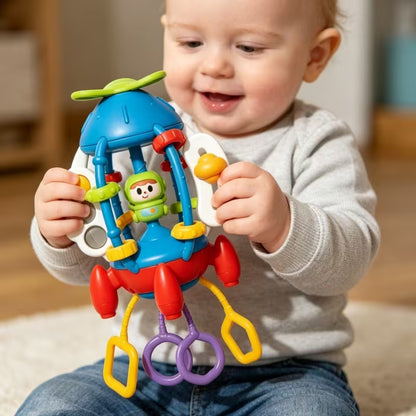 Fun Cartoon Rocket Pull and Stretch String Toy