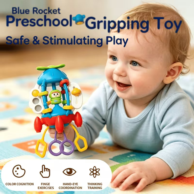 Fun Cartoon Rocket Pull and Stretch String Toy