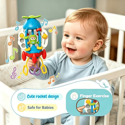 Fun Cartoon Rocket Pull and Stretch String Toy