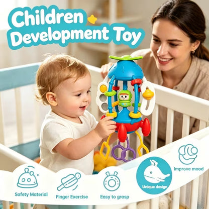 Fun Cartoon Rocket Pull and Stretch String Toy