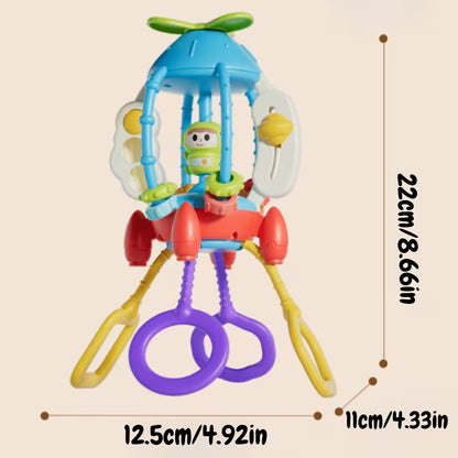 Fun Cartoon Rocket Pull and Stretch String Toy