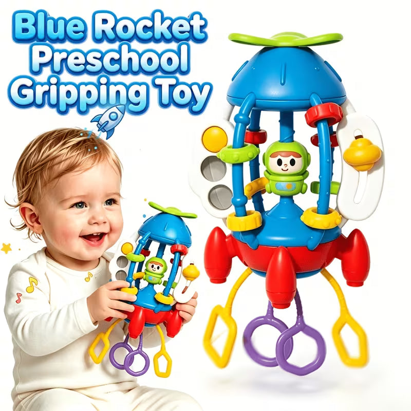 Fun Cartoon Rocket Pull and Stretch String Toy