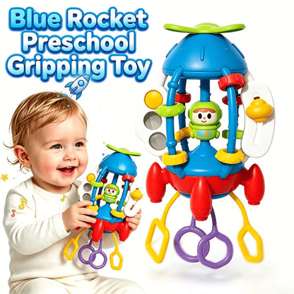 Fun Cartoon Rocket Pull and Stretch String Toy