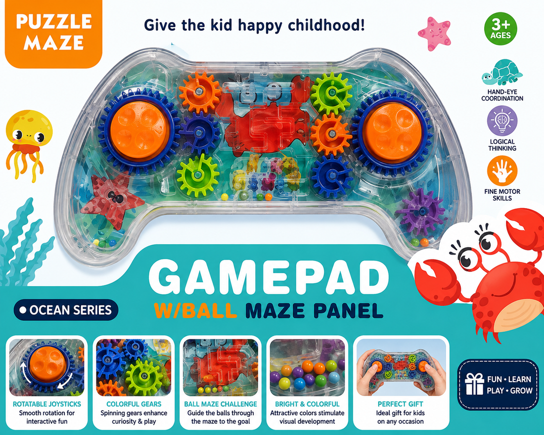 Gamepad Ball Maze Puzzle Toy – Interactive Educational Brain Game for Kids