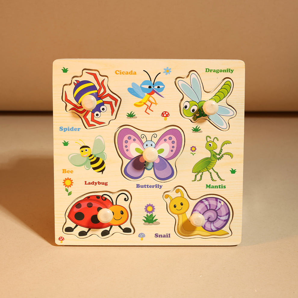 Wooden Insects Puzzle with Knobs