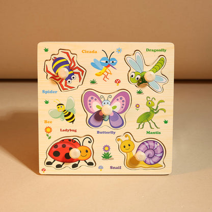 Wooden Insects Puzzle with Knobs