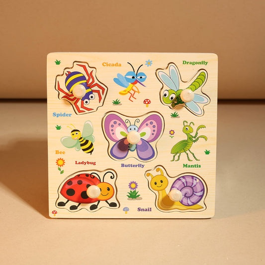Wooden Insects Puzzle with Knobs