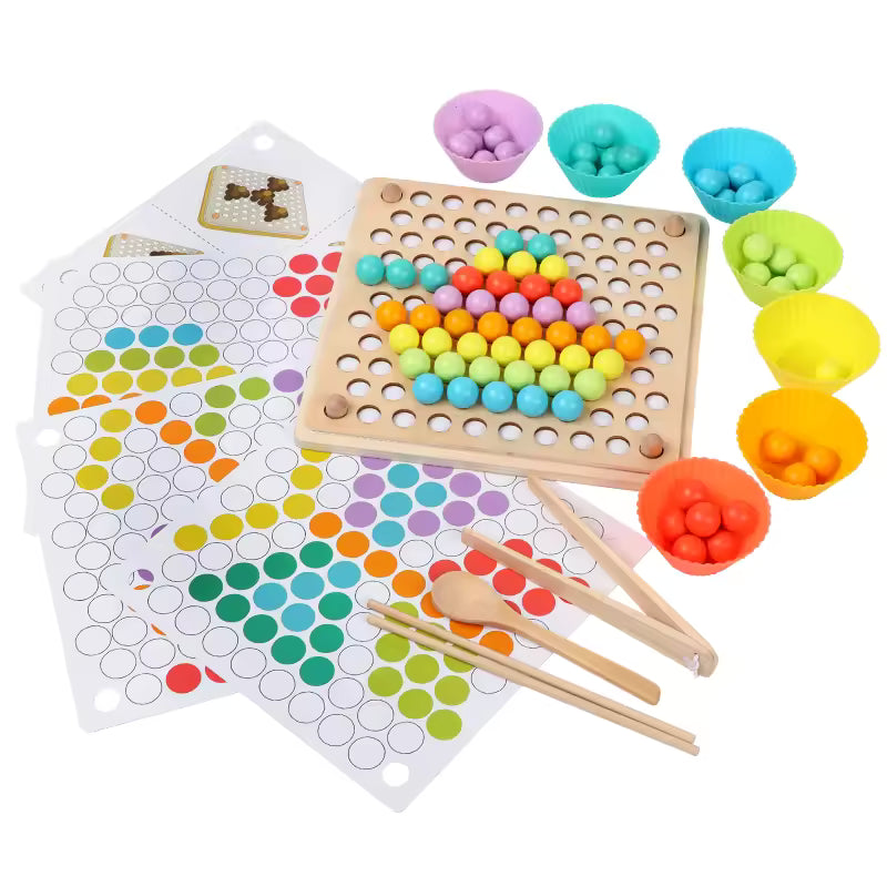 Wooden Montessori Bead Holder