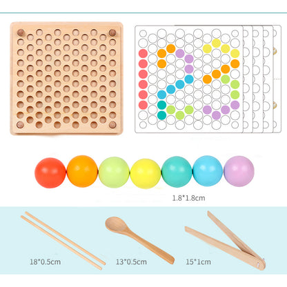 Wooden Montessori Bead Holder
