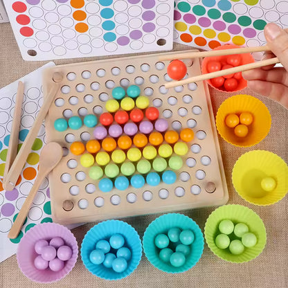 Wooden Montessori Bead Holder