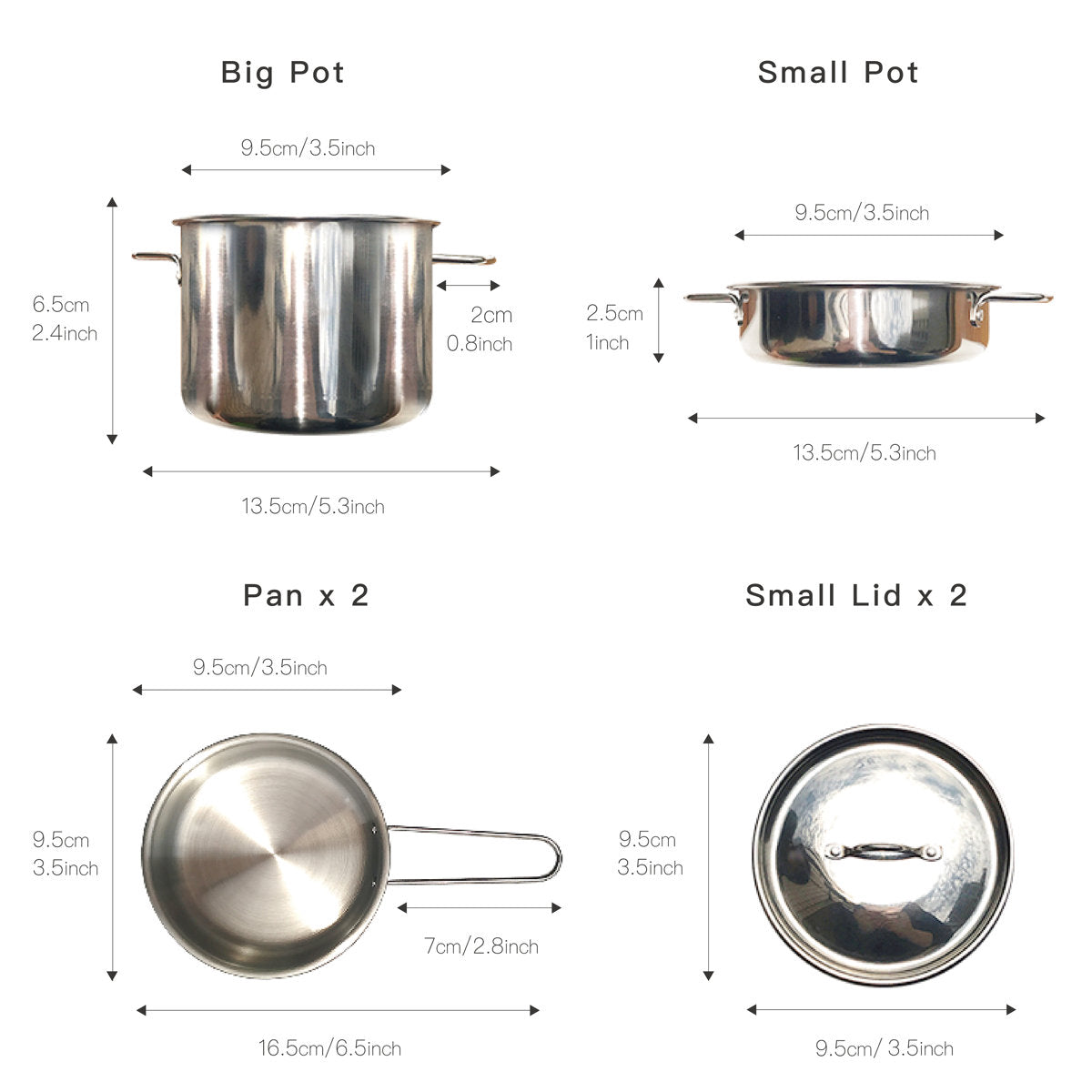 Stainless Steel Kitchen Set For Kids – 11 Pieces