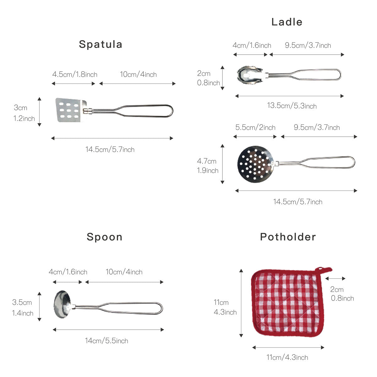 Stainless Steel Kitchen Set For Kids – 11 Pieces
