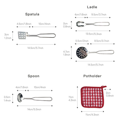 Stainless Steel Kitchen Set For Kids – 11 Pieces