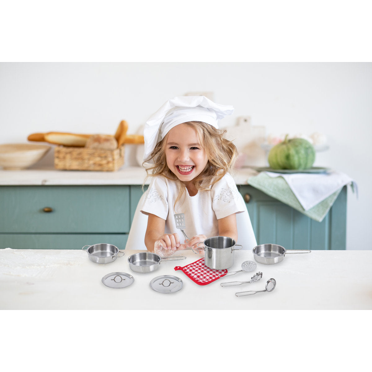 Stainless Steel Kitchen Set For Kids – 11 Pieces