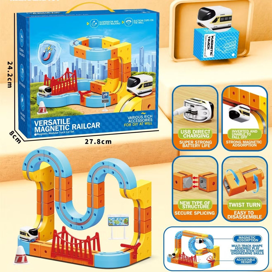MagTrack Builder – Magnetic STEM Track Set - 67 Pcs