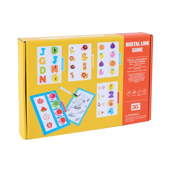 Wooden Digital Linking Game With Threading & Drawing Activity