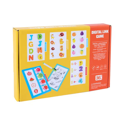 Wooden Digital Linking Game With Threading & Drawing Activity