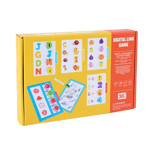 Wooden Digital Linking Game With Threading & Drawing Activity
