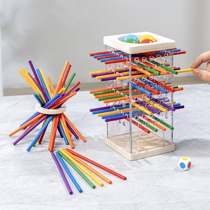 Colorful Stick Drop Tower Balance Game