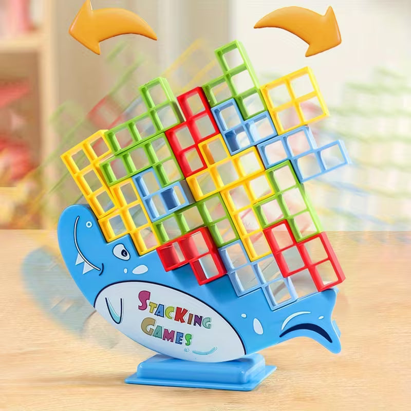 Shark Toy Balance Blocks: Tetra Power 16 Pcs Game