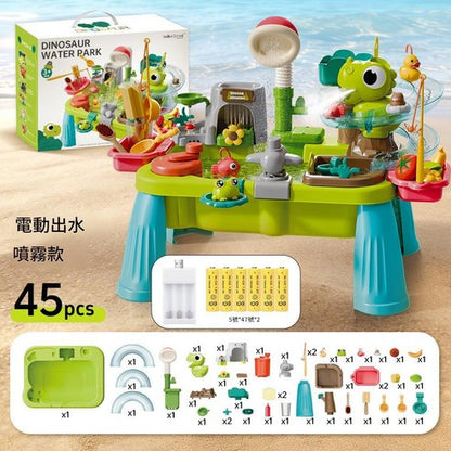 45pcs B/O Running Water Sink Dinosaur Fishing Water Park Table Games for Kids Toys