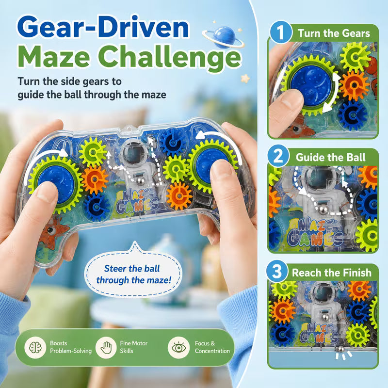 Gamepad Ball Maze Puzzle Toy – Interactive Educational Brain Game for Kids