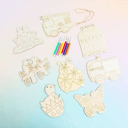 DIY Wooden Craft Colouring Set (Small)