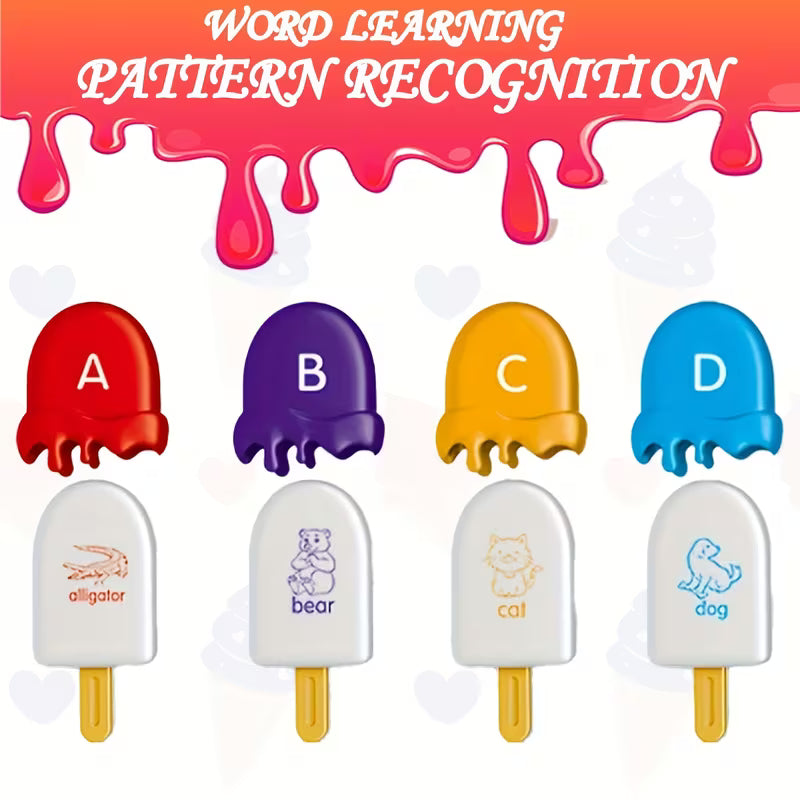 Mini Ice Cream Letter Matching and Color Sorting Toy (52 pieces)