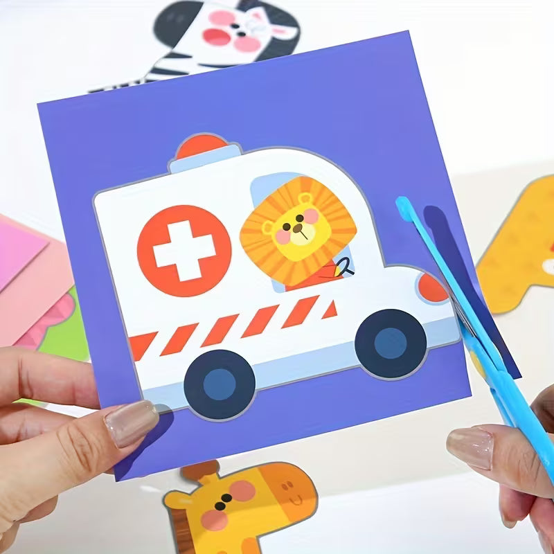 Kids Paper Cutting Craft DIY Activity Set (Ages 3–8)
