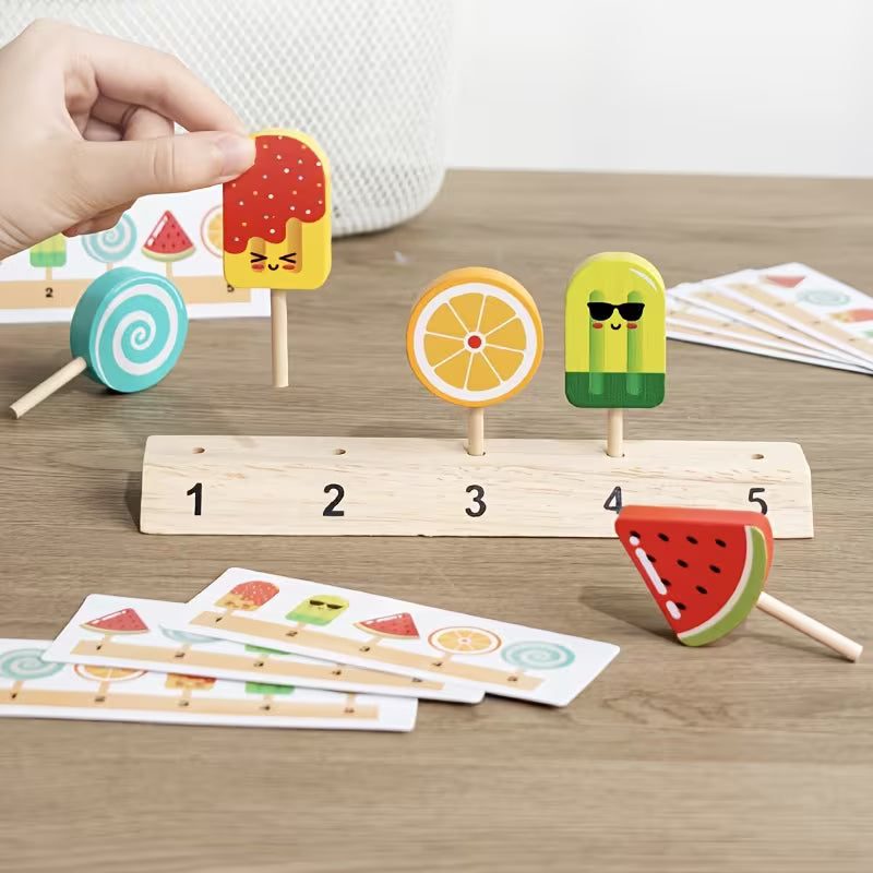 Wooden Popsicle Pairing – Pattern Matching Toy