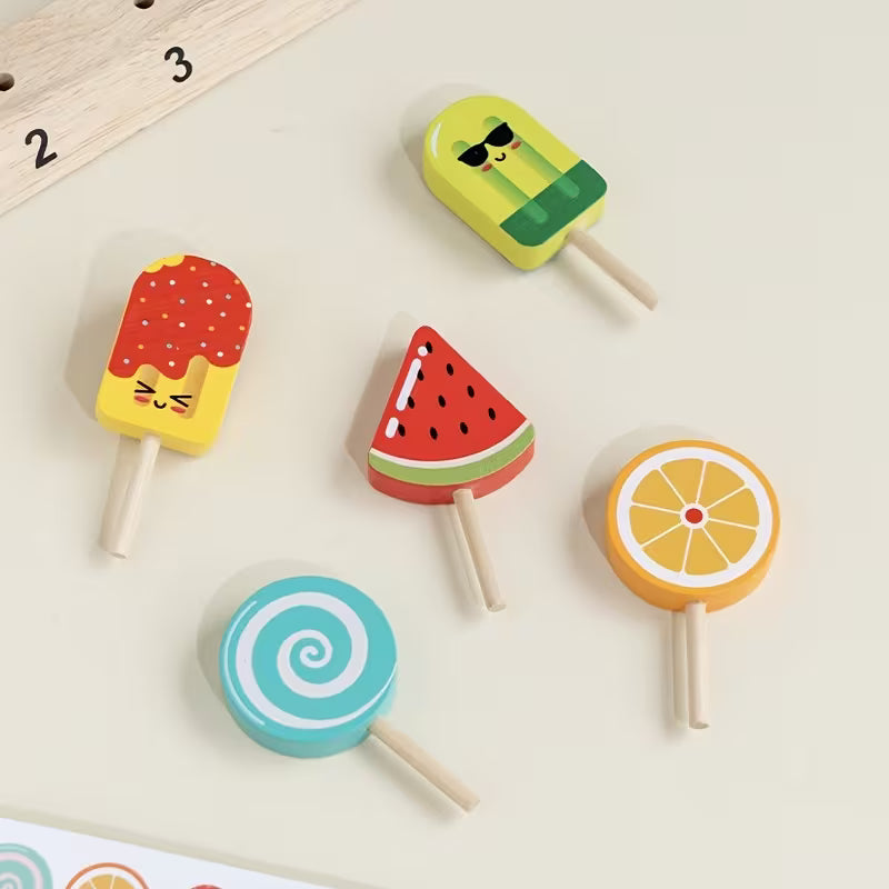 Wooden Popsicle Pairing – Pattern Matching Toy