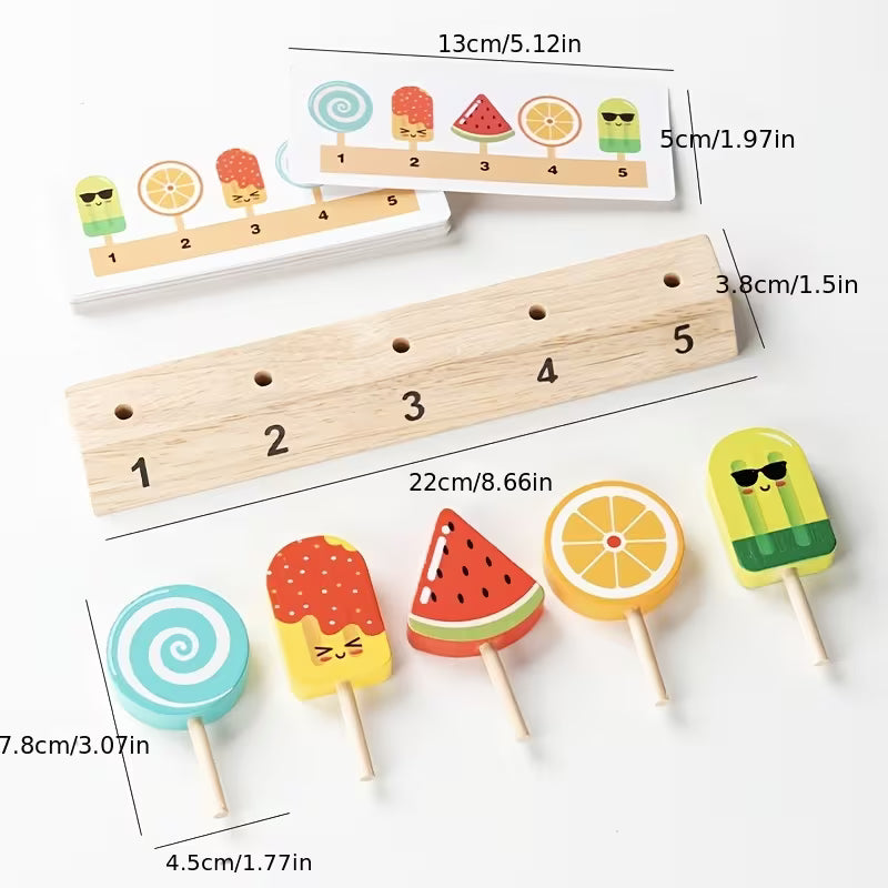 Wooden Popsicle Pairing – Pattern Matching Toy