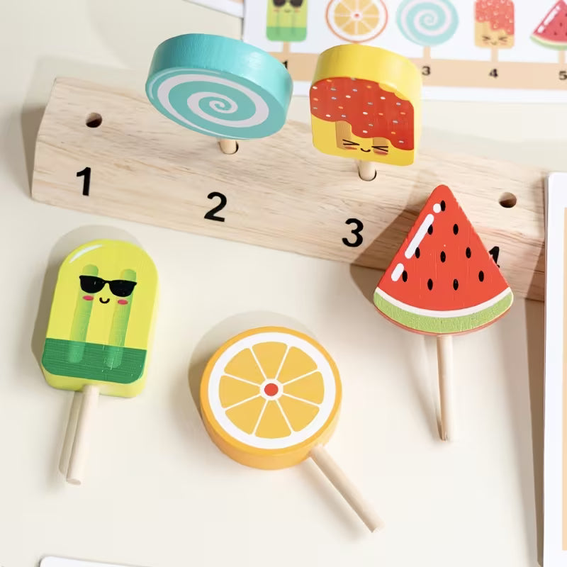 Wooden Popsicle Pairing – Pattern Matching Toy
