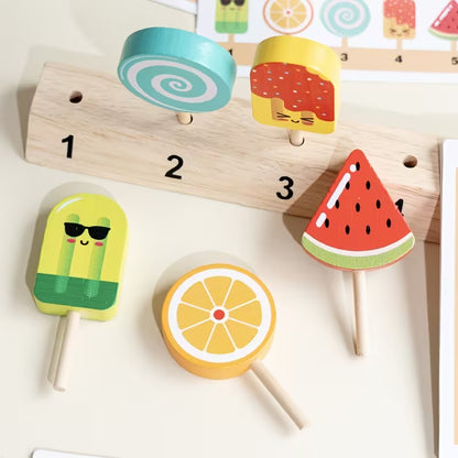 Wooden Popsicle Pairing – Pattern Matching Toy