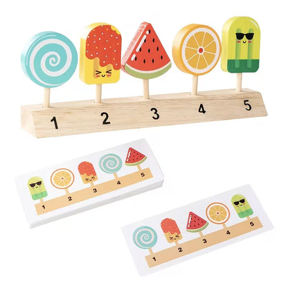 Wooden Popsicle Pairing – Pattern Matching Toy