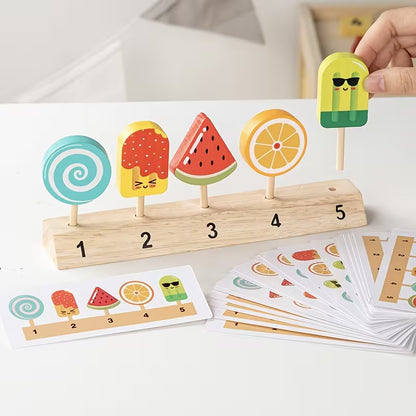 Wooden Popsicle Pairing – Pattern Matching Toy