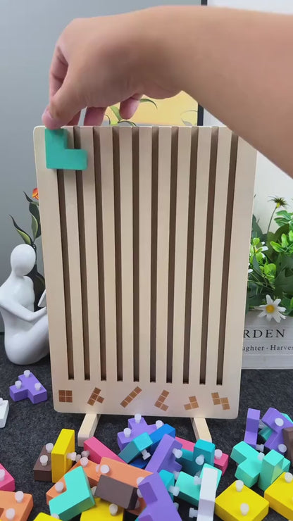 Wooden Montessori Russian Block Puzzle Stacking Toy