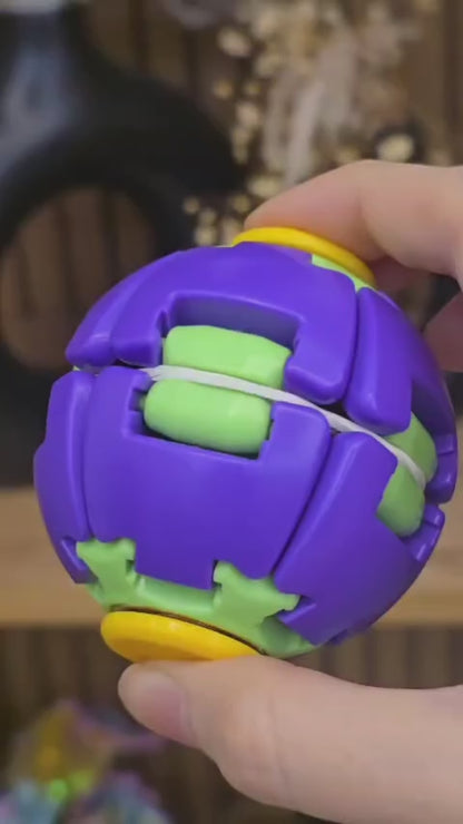 Stress Relief Ball Press-to-Spin Fidget - Assorted Colors