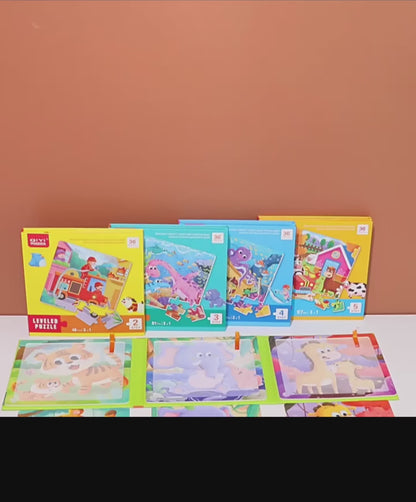 3 in 1 QIYI Wooden Level Magnetic Jigsaw Puzzle Book For Kids