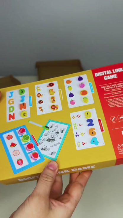 Wooden Digital Linking Game With Threading & Drawing Activity